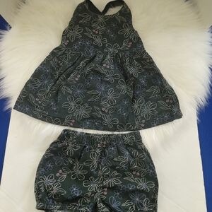 Pre Loved Adorable short set by Carter's size 3A/3T Blue with white & pink 💐